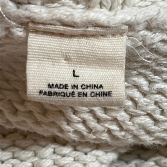 Anthropologie Moth "Jet'adore" Cream and Gray Striped Crew Neck Sweater Size L - Picture 5 of 6